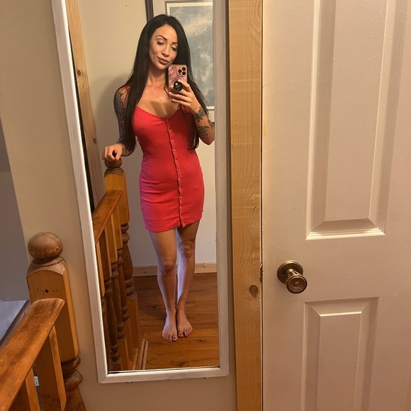 Free People Dresses & Skirts - Free People beach ribbed pink button down dress